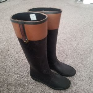 Henry Ferrera Rain Boots Black / Brown Size 6